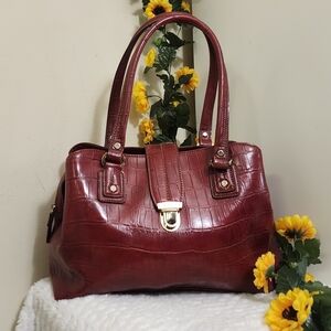 🌹 Vintage 90s Liz Claiborne Handbag in Burgundy